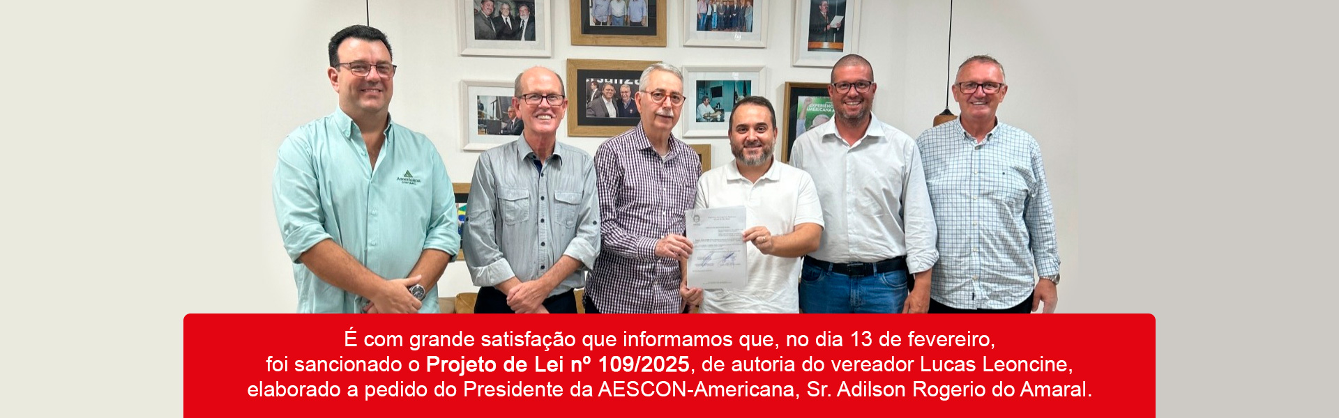 Aprovado o “Dia do Profissional da Contabilidade” em Americana a pedido da AESCON