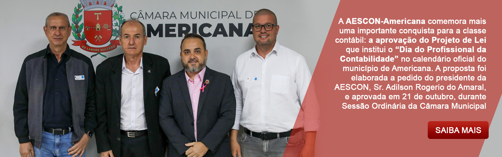 Aprovado o “Dia do Profissional da Contabilidade” em Americana a pedido da AESCON