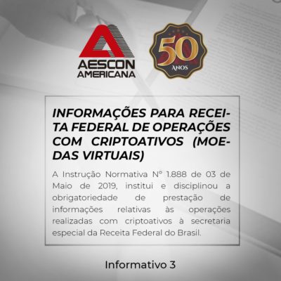 Informações para Receita Federal de operações com criptomoedas (moedas virtuais)